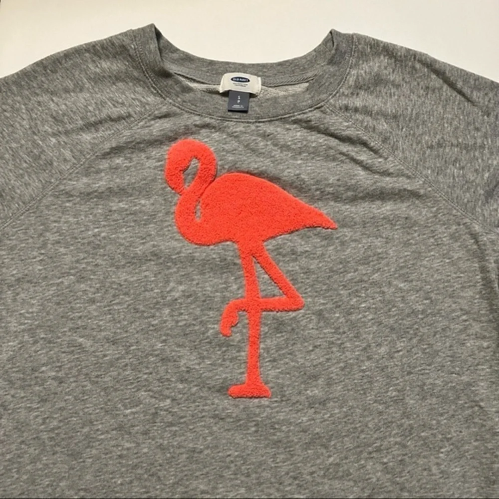 New Old Navy Flamingo Crew Sweatshirt - Picture 3 of 4